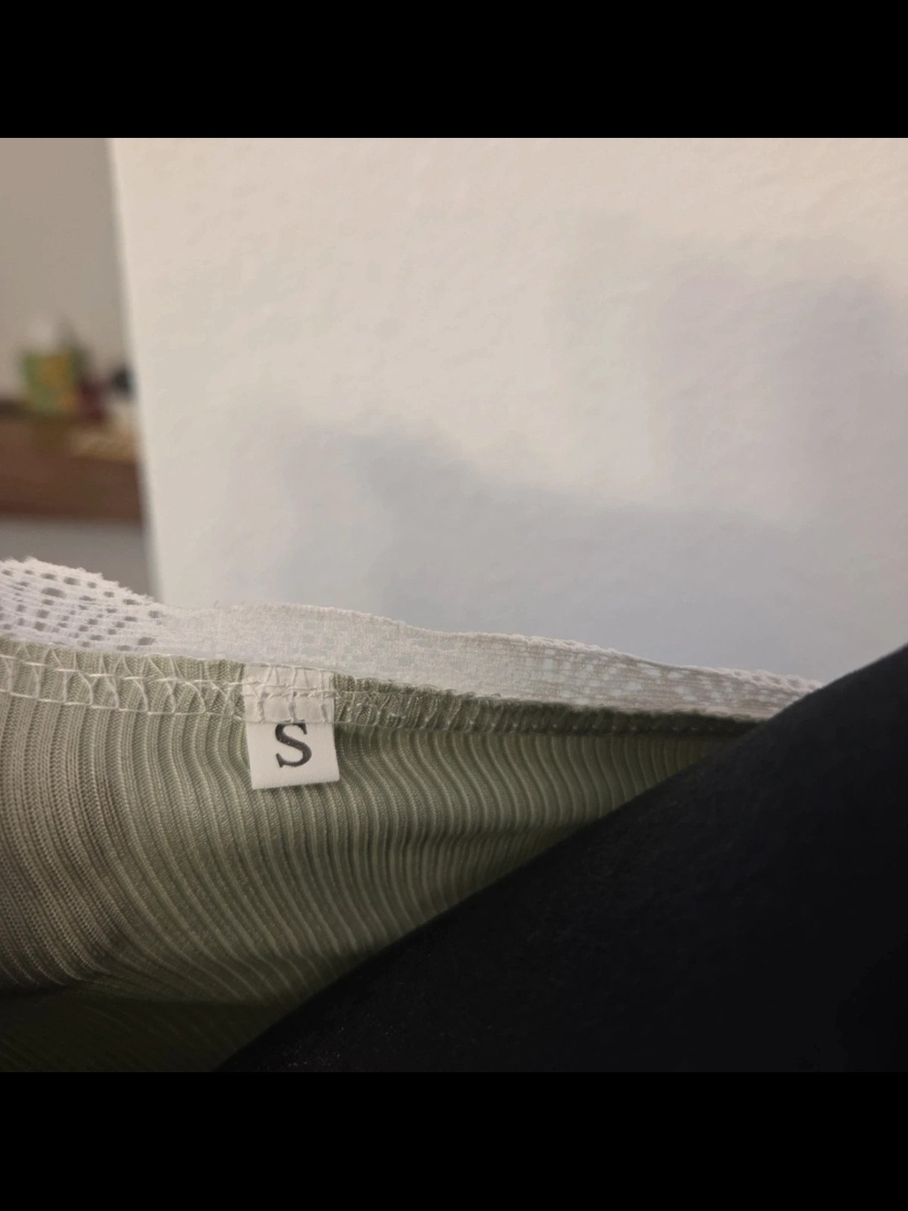 Soft Ribbed Lace-Trim Pajama Top & Floral Lounge Pants - Sage and Cream - Picture 5 of 5
